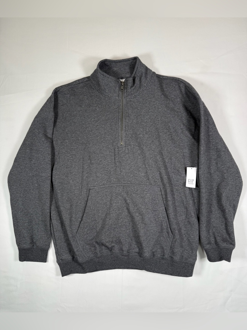 NWT GAP Teen Half Zip Pullover Sweatshirt Size 12 Charcoal Gray Fleece NEW